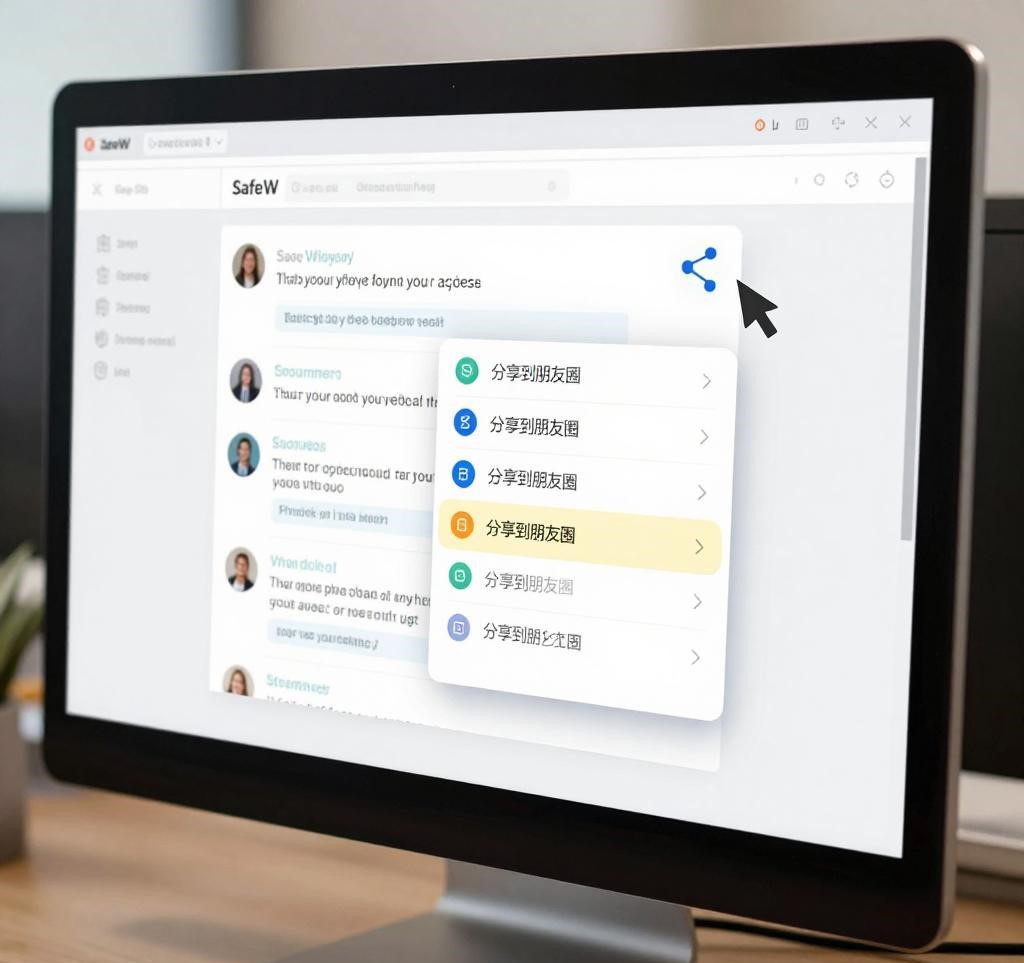 SafeW聊天软件与社交媒体联动：分享到朋友圈